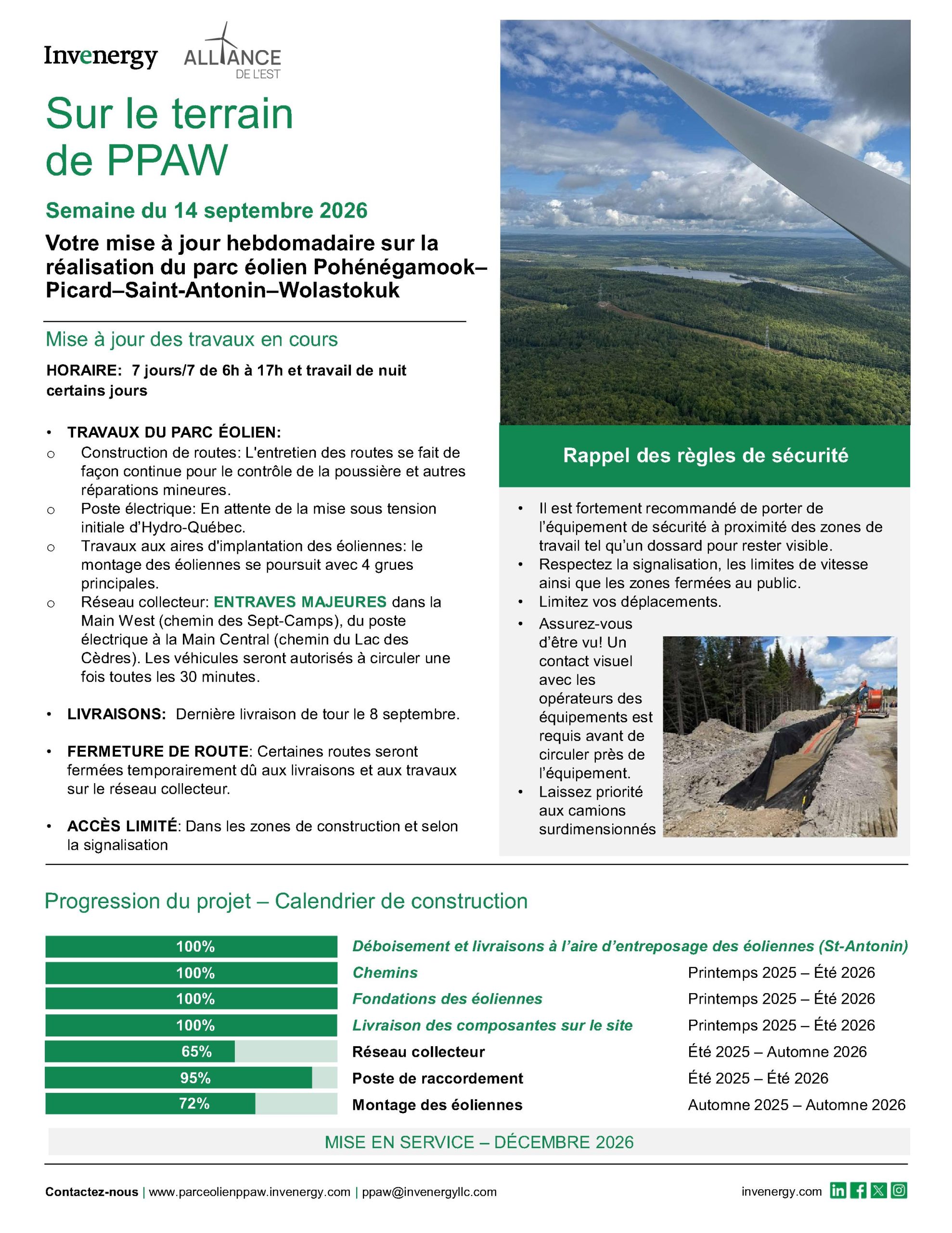 Info travaux du parc PPAW1